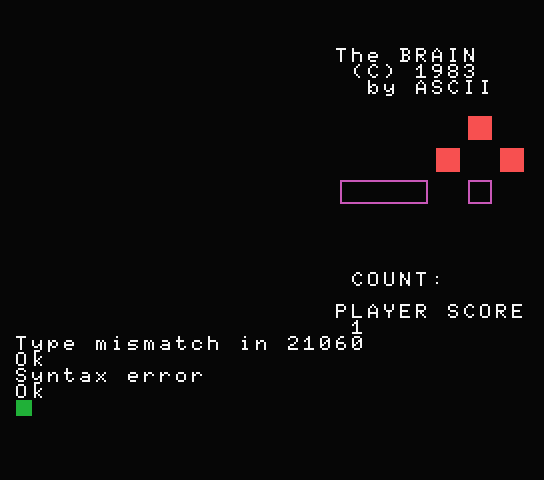 The Brain screenshot 2 for MSX